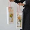 10 шт. Бумажные прозрачные пакеты для упаковки цветов Белый/Розовый, Коробка-окно для букета из одной розы на День Матери, День Святого Валентина, Свадьбы