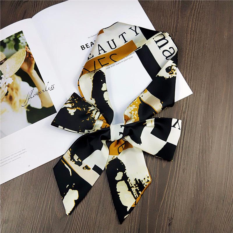 Small Scarf Women'S Long Style Spring And Autumn Double-Sided Decoration Versatile Winter Small Scarf Professional Scarf Long Scarf Accessory
