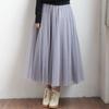 Elastic Waist  Mesh Long Tulle Skirt Spring Autumn Elegant Vintage High Waist Ball Gown Gauze Tutu Skirt