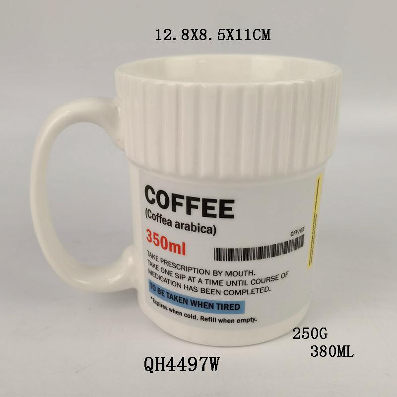 Керамическая банка для лекарств, кофейная чашка, креативная чашка для лекарств, форма бутылки для лекарств, рисунок кружки, чашка для воды