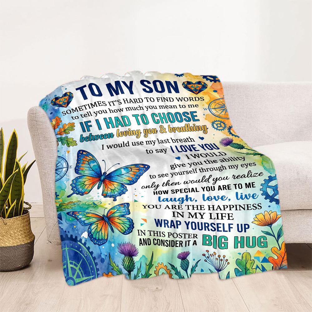 Floral Blanket Son Blanket Comfortable Suitable for Couch Livingroom Picnics for All Occasions Digital Print Birthday Christmas Gift Blanket