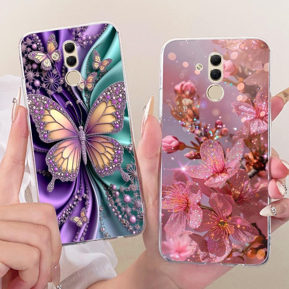For Huawei Mate 20 Lite Case Luxury Flowers Butterfly Painted Cover Soft Slim Phone Case For Huawei Mate 20 Pro Mate20 Lite Bags