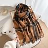 New Scarf for Women In Autumn and Winter Classic Versatile Student Thickened Long Warm Plaid Shawl for Couples