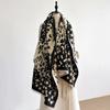 Ladies Thickened Winter Scarf Leopard Print Star Design Two-Sided Faux Cashmere Jacquard Wool Pashmina Wrap Luxury Style