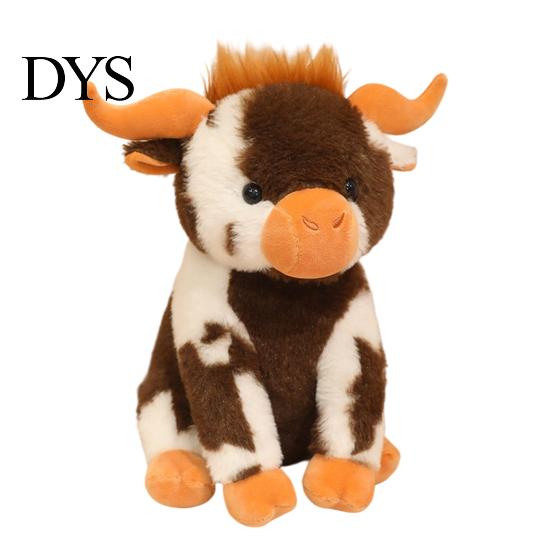 Мягкая игрушка-животное Игрушка Шотландская корова, Плюшевая кукла Шотландский крупный рогатый скот, Праздничный подарок для детей Милая кукла с фермы Подарок Взрослые Дети Мальчики Девочки Стирка