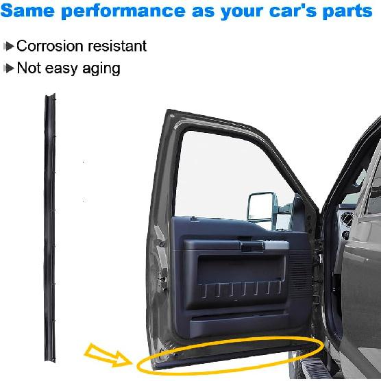 Нижний резиновый уплотнитель двери Совместим с Ford F250 F350 F450 F550 Super Duty 1999-2015, Ford Excursion 2000-2005, Передняя левая или