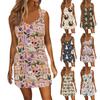 Women's Fashion Casual Easter Printed Sleeveless Drawstring Dress With Pockets