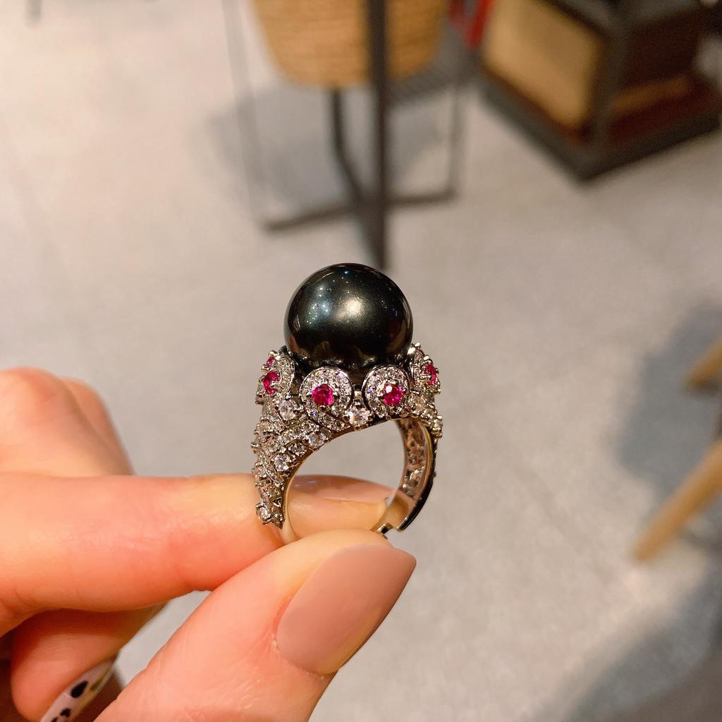 Шаг в желание простое Ao fritillary жемчуг открытое кольцо женское модное цветное сокровище ретро кольцо ювелирные изделия