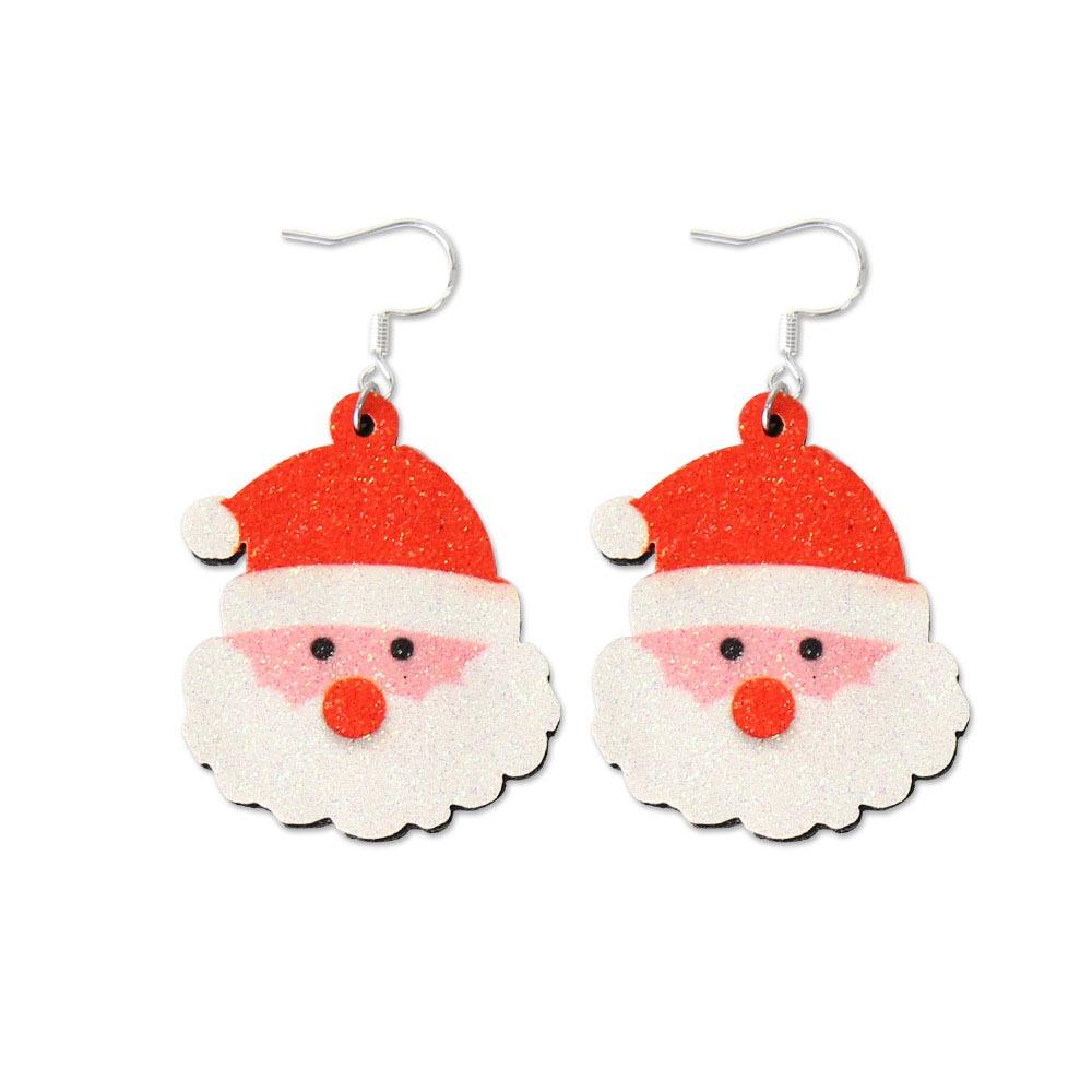 1Pair Handmade Sew Santa Claus Earrings Christmas Tree Xmas Eardrop Christmas Earring Party