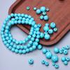 100-10 шт. 6-16 мм искусственный камень с имитацией бирюзы круглые свободные бусины для изготовления ювелирных изделий DIY ожерелье браслет ювелирные аксессуары