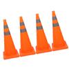 4 шт. складной дорожный конус 28 дюймов оранжевый дорожный конус безопасности с 360-градусной светоотражающей полосой для парковки