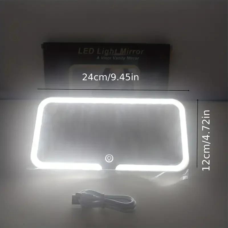 Car Sun Visor Vanity Mirror Big 3 Light Modes Rechargeable Car Makeup Mirror Touch Control Car Light Up Mirror Universal