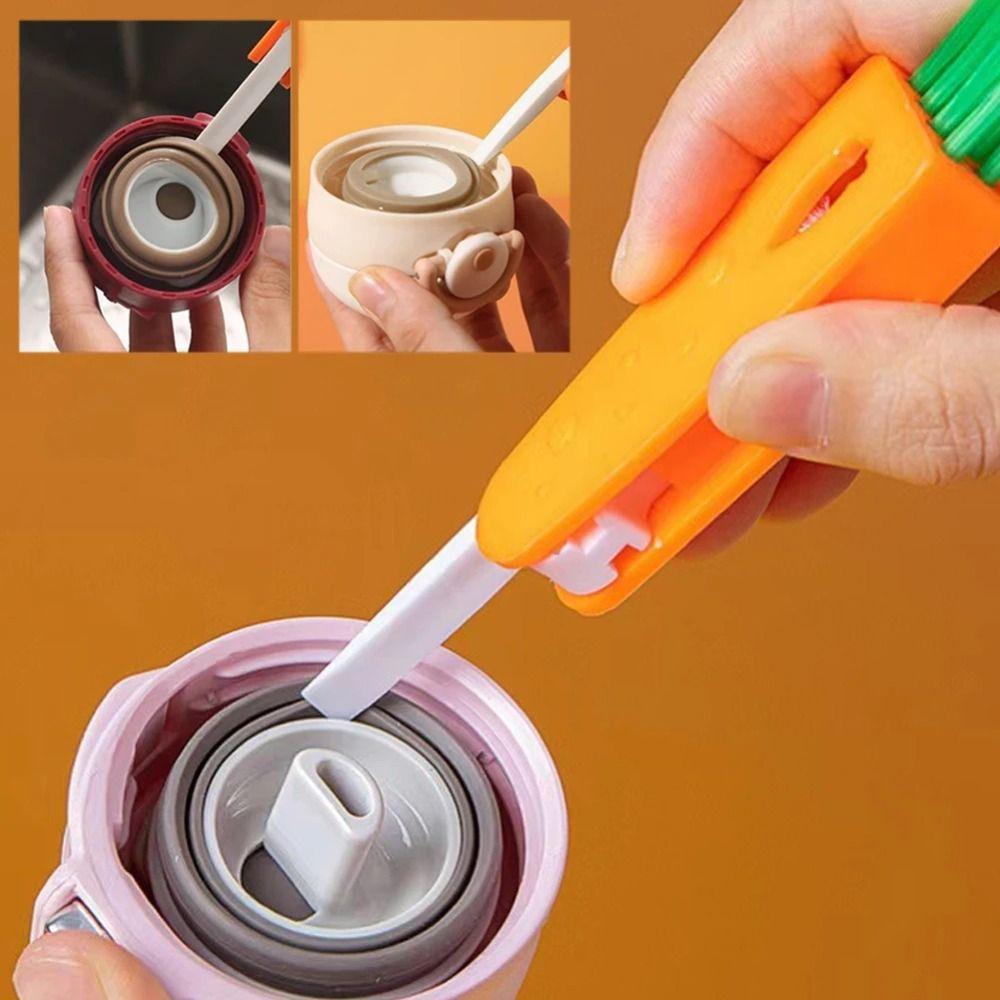 360° Rotatable Bottle Gap Cleaner Brush Bottle Cup Holder Cleaner  Baby Bottle Cleaning