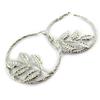 [N7232] - Серебряные серьги-кольца 'Feuille d'Or' Ø 60 мм.