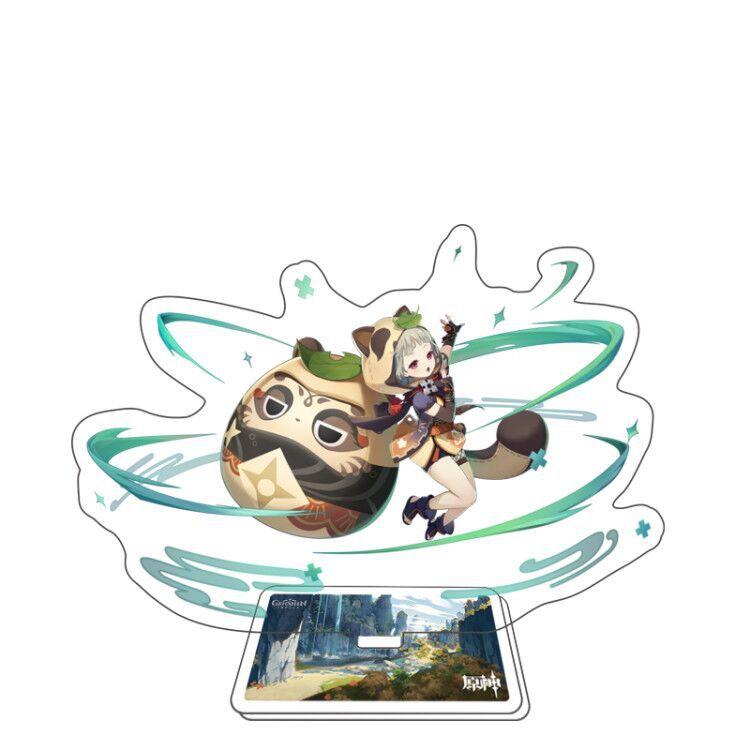 Игра Genshin Impact Стенд для фигурки Модель Игрушка 15 см Кэцин Шэнь Хэ Аратаки Итто Акриловая пластина с фигуркой Настольное украшение Подарок