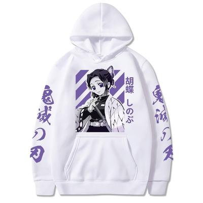 Толстовки с рисунком Demon Slayer Shinobu Kochou Kimetsu No Yaiba, толстовка с капюшоном в стиле аниме, весенний теплый пуловер, кофты, свободные топы в стиле Харадзюку