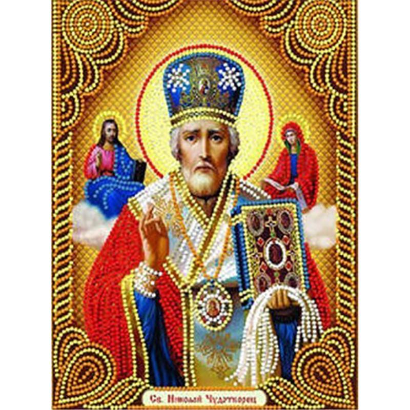 DIY Religion 5D Diamond Painting Full Round Drill Portrait Diamond Embroidery Cross Stitch Mosaic Kits Resin Wall Art Home Decor