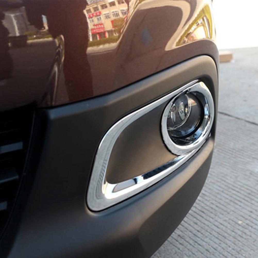 2 шт., Стайлинг автомобиля, хромированная передняя левая и правая противотуманная фара, рамка, крышка, отделка, украшение для Peugeot 2008 2014-автомобиль