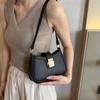 PU Crossbody Bag  New Women's Solid Color Exquisite Lock Zipper Underarm Bag Simple Elegant Versatile Shoulder Bag Trend