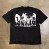 Vintage White Sketch Running Horses Print T Shirt Unisex Women White Oversized Cotton Tee Western Retro Casual Streetwear Tops