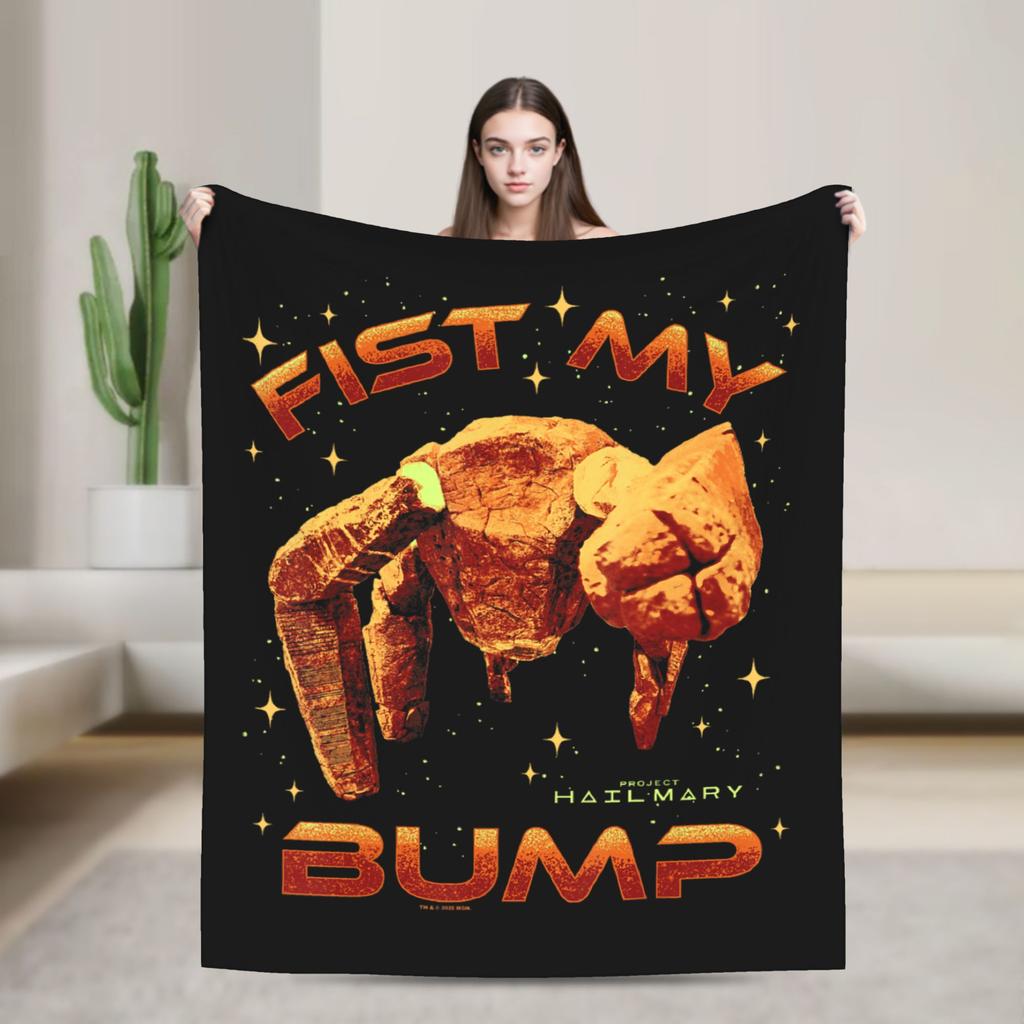 Project Hail Mary Amaze Eridani-Rocky Flannel Fashion Blanket Neon Portrai Funny Throw Fashion Blanket Sofa Bedding Lounge Super Soft