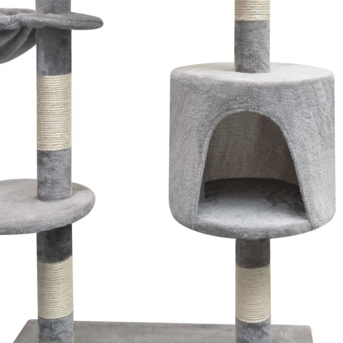 VidaXL Arbre à chat avec griffoirs en sisal 125 cm Gris