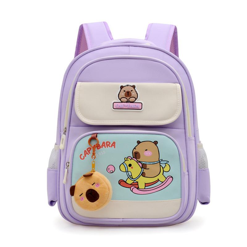 Childrens Capybara Learning And Playing Pattern Cartoon Backpack For Kindergarten And Primary School Students