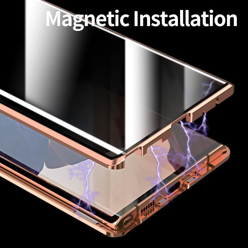 Подходит для Samsung S25ultra Магнитный чехол для мобильного телефона с защитой от подглядывания S24FE Полностью закрытый стеклянный магнитный металлический защитный чехол