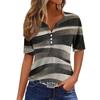 Women's T Shirt Tee Print Button Short Sleeve Daily Weekend Fashion Basic V- Neck Regular Top