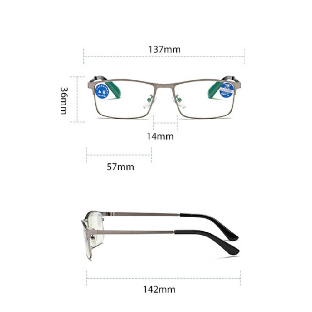 Portable Metal PC Reading Glasses Decorative Glasses Rectangle Frame Glasses Grey Anti Eyestrain Reading Glasses Readers