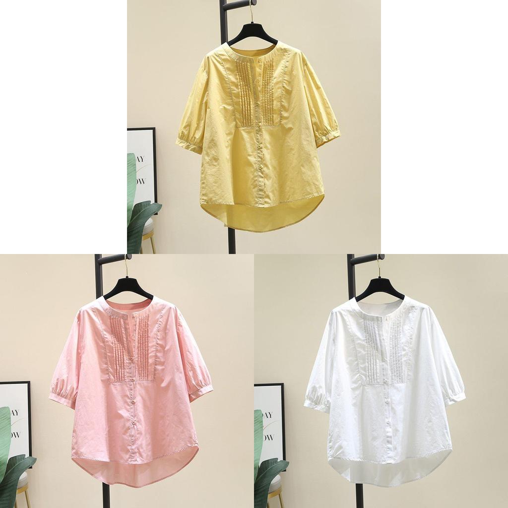 Cotton Short Sleeve Shirt With 3d Effect And Loose Fit For Summer Casual Wear