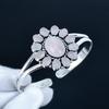 Natural Rose Quartz Gemstone Handmade Cuff Bangle 925 Sterling Silver Cuff Bangle,Rose Quartz Flower Shape Bracelet For Wife, Unisex Bangle