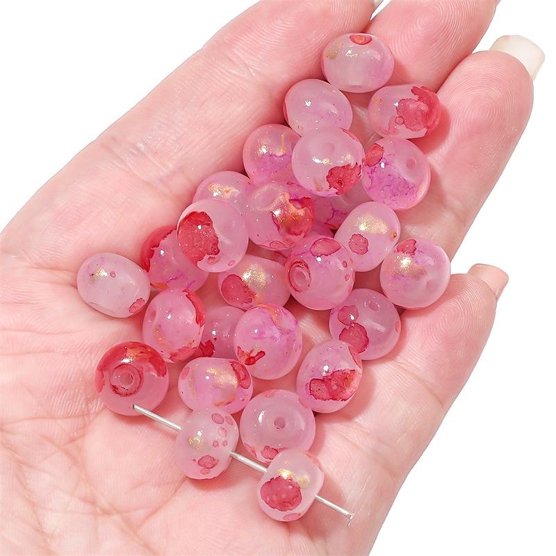 Бусины-абакус из омбре стекла с золотыми вкраплениями для изготовления украшений своими руками