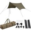 IRIS OHYAMA Tarp X M Khaki Hexa Tarp Camping Equipment Outdoor with Pole High Water Resistance Netting Reflective Material Cord Slider All In One