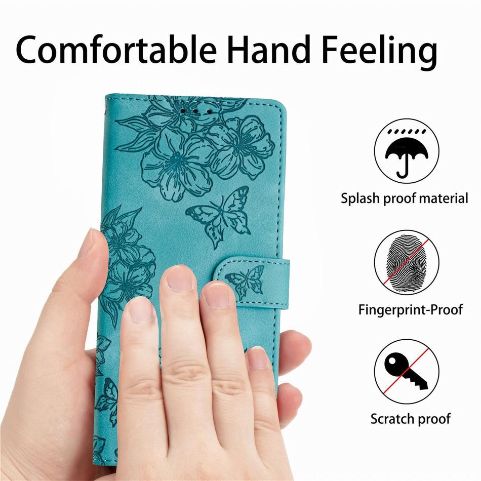 Cute Sakura Butterfly Flip Case For Motorola Moto G40 G10 G13 G14 G20 G22 G30 G31 G42 G52 G54 G60 G62 G73 G84 G9 Play Lady Cover