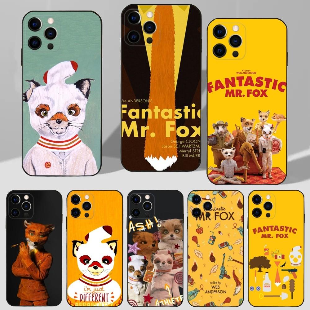 Фильм Фантастический мистер. Чехол для телефона с лисой для iPhone 16,15,14,13,12,11 Plus,Pro Max,XS,X,XR,SE,Mini,8,7 Мягкий силиконовый черный чехол