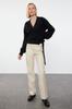 Women's Fashion Stylish Cardigan Black Soft Textured V-Neck Knitwear Cardigan