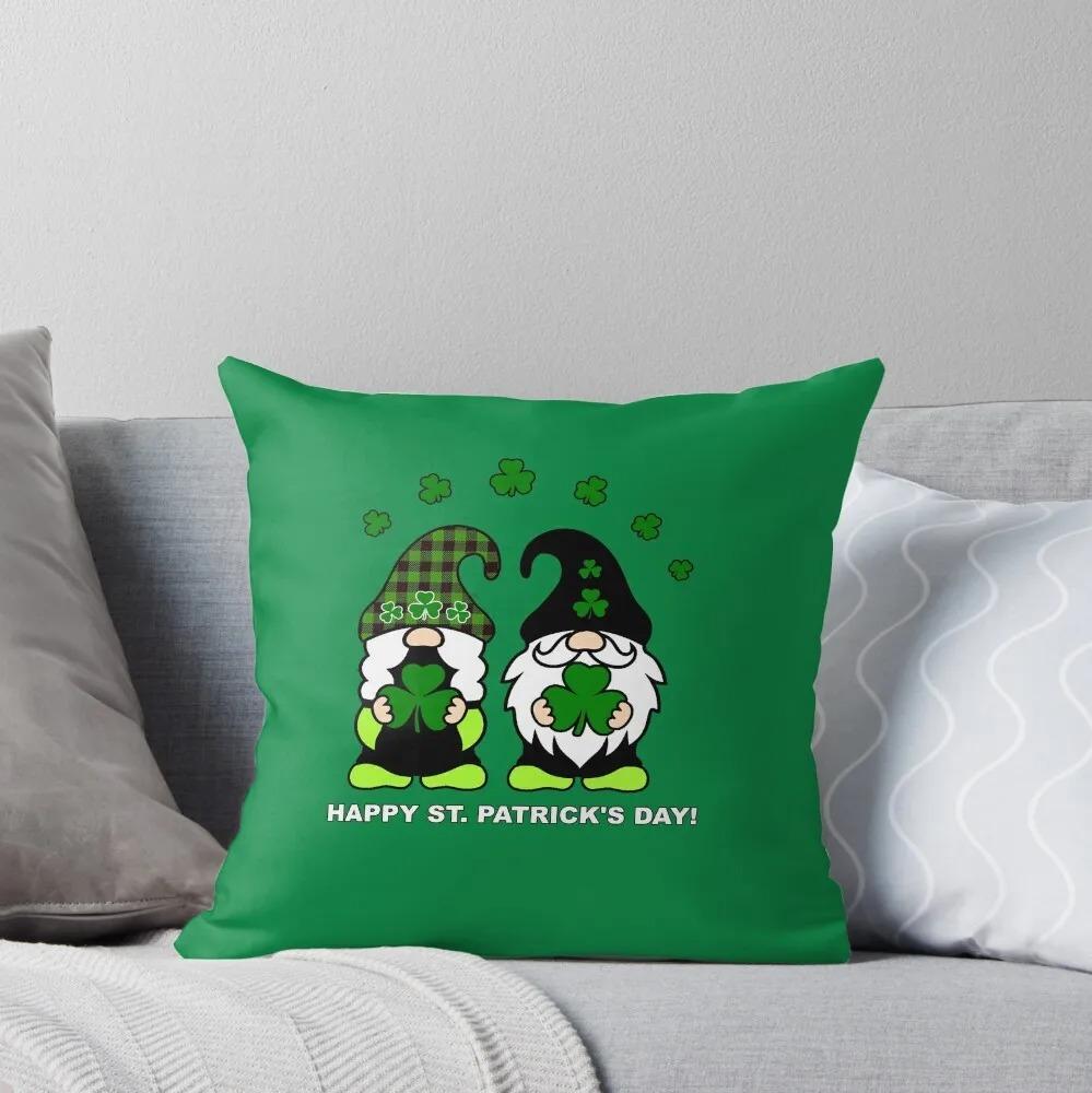 Green Dwarf Clover St. Patrick's Day Pattern Decorative Pillowcase Cushion Cover Print Decoration Living Room Office Home