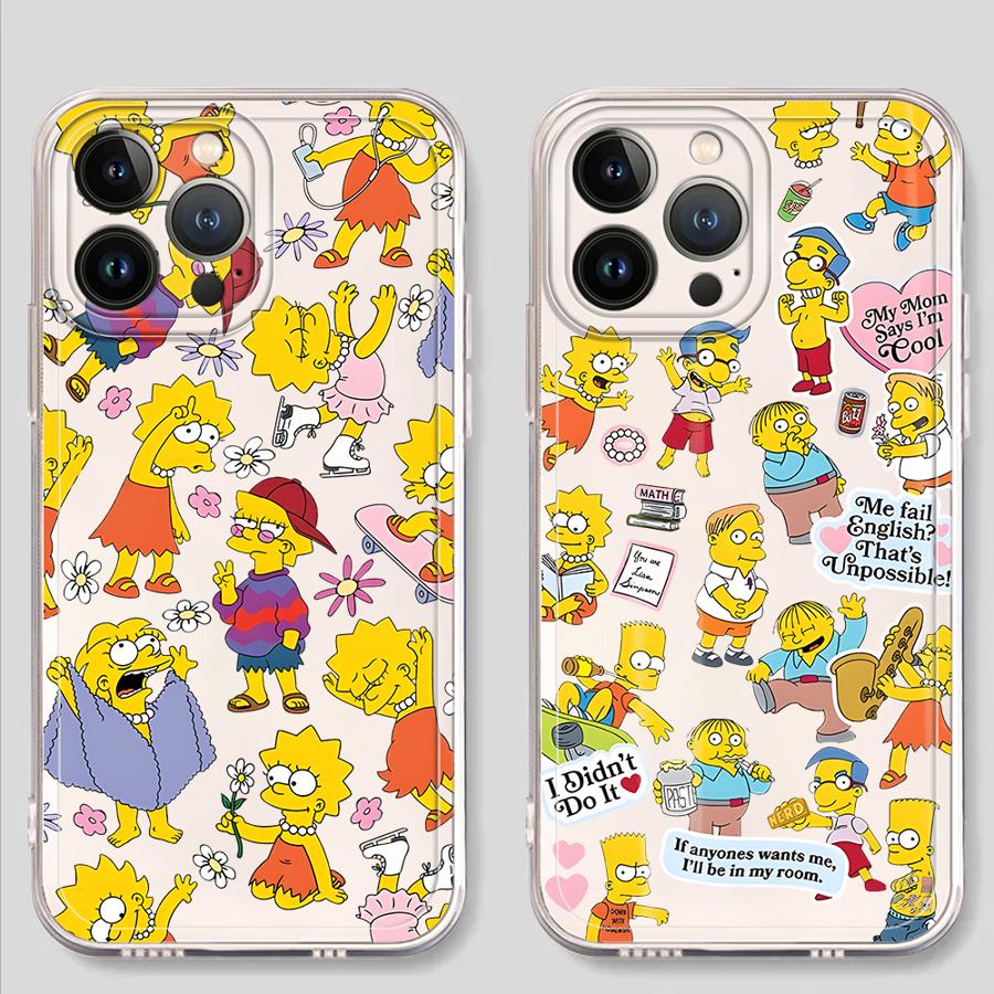 Чехол The S-simpsons для iPhone 17 Pro Max 11 15 XS Max Air 7 8 16 XR 13 Pro 14 Plus 12 Mini Мягкий чехол для телефона