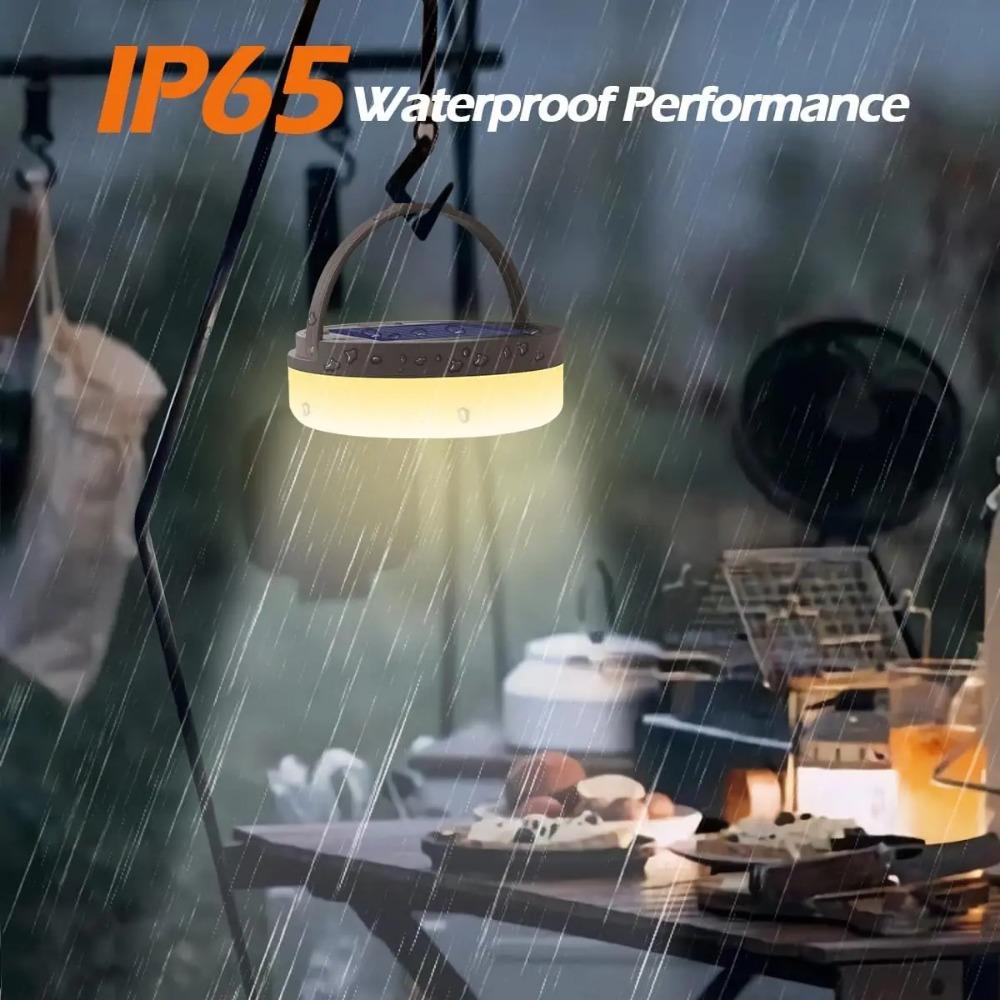 2 In 1 Solar Camping String Lights 8 Modes Outdoor Portable Lights USB Rechargeable Waterproof Camping Lantern Hiking Tent Yard