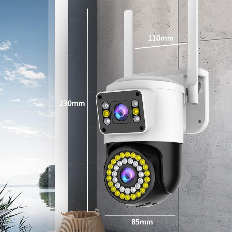 4MP 2K  IP WiFi Security Camera PTZ Dual Lens / Screen CCTV Outdoor Waterproof WiFi Surveillance Cameras Smart Home Security Camera