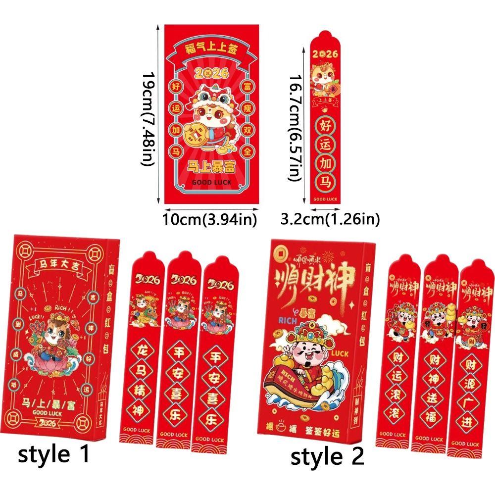 Traditional 2026 Horse Year Red Envelope Cartoon Surprise Boxes Pockets Spring Festival Gift