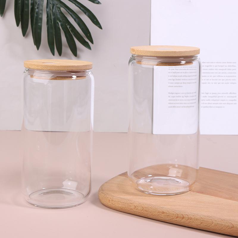 16 унций стеклянная чашка с крышкой и прозрачной трубочкой чашка для чая с пузырьками стеклянная пивная банка молочные чашки мокко набор кружка для завтрака посуда для питья