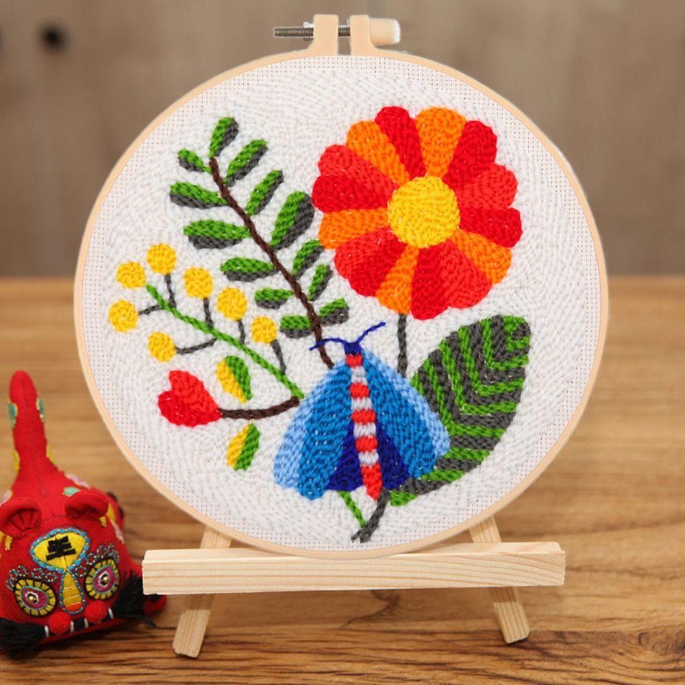 Набор для вышивания иглой с цветочным узором, Набор для вышивания, Домашний декор, Ковровое вышивание, Стартовый набор