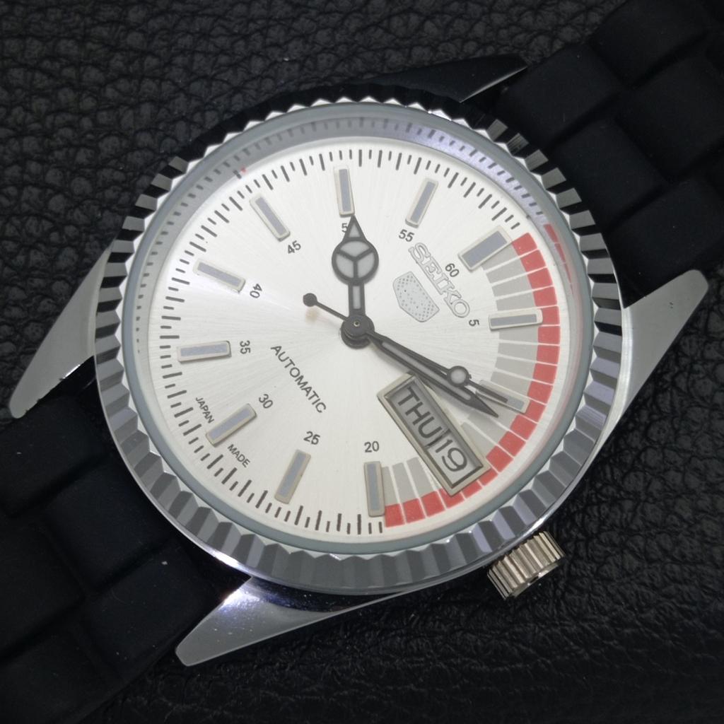 ВОССТАНОВЛЕННЫЕ МУЖСКИЕ СЕРЕБРИСТЫЕ ЧАСЫ SEIKO 5 AUTOMATIC 6309A VINTAGE JAPAN a440835-9