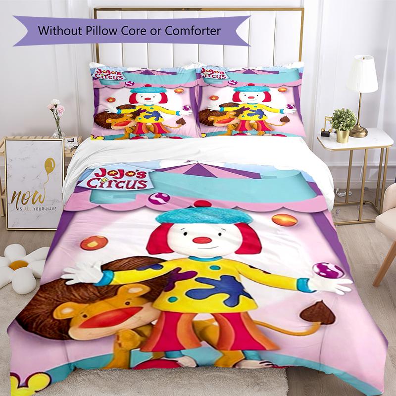 3pcs JoJo's Circus Bedding Set Duvet Cover Closure Includes 1 Duvet Cover & 2 Pillowcases, Soft and Comfortable for All Seasons.