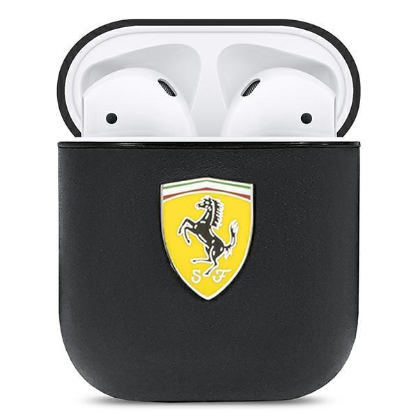 Ferrari Fesa2Lebk Чехол для AirPods 1/2 черный/Black Кожа On Track