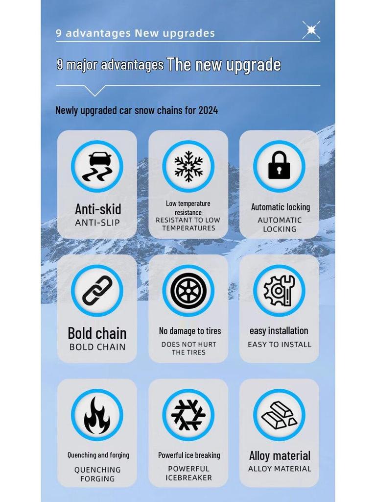 Compatible with Geely Emgrand and GS, protects tires without a jack, perfect for off-road SUVs and snow-covered terrains.