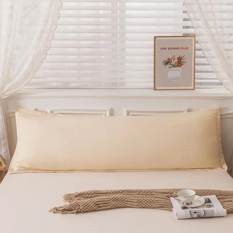 Новая удобная длинная наволочка из мягкого хлопка, двойные длинные наволочки с принтами и однотонными цветами для украшения дома 120/150/180 см, 1 шт.