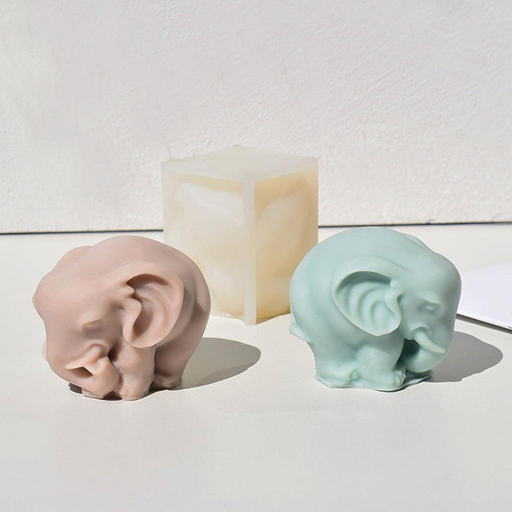 3D Elephant Silicone Candle Molds for Epoxy Resin Candle Making Cement Gypsum Silicone Molds Silicone Fondant Molds